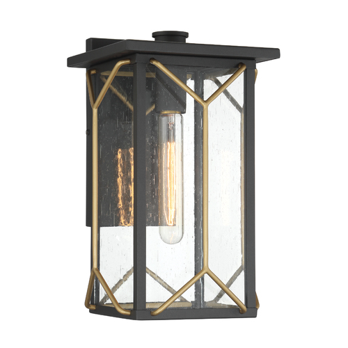 Hillside Manor 13.75-Inch Outdoor Wall Light in Coal & Gold by Minka