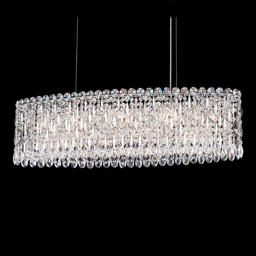 Schonbek Worldwide Lighting Sarella Polished Stainless Steel Island Light with Oval Shade