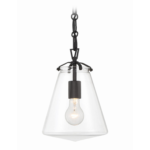 Crystorama Lighting Crystorama Lighting Voss Matte Black Mini-Pendant Light with Conical Shade VSS-7003-MK