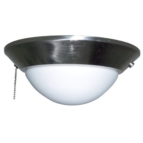 1-Light Brushed Nickel Fan Light Kit with Frosted Opal Glass