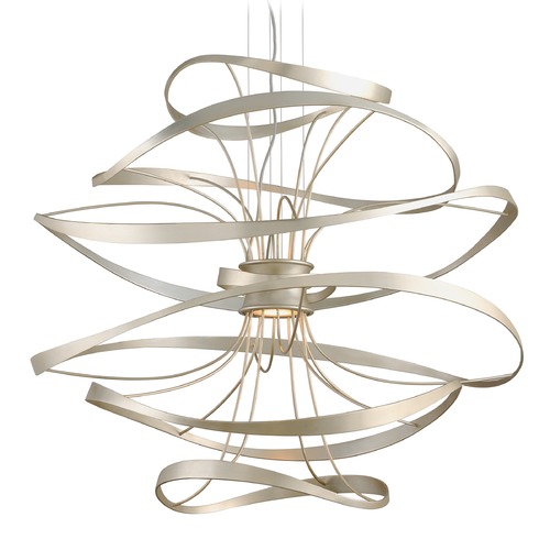 Corbett Lighting Calligraphy Silver Leaf & Polished Stainless LED Pendant by Corbett Lighting 213-44