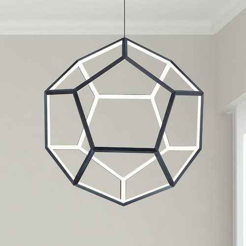 Penta Large LED Pendant in Black by ET2 Lighting