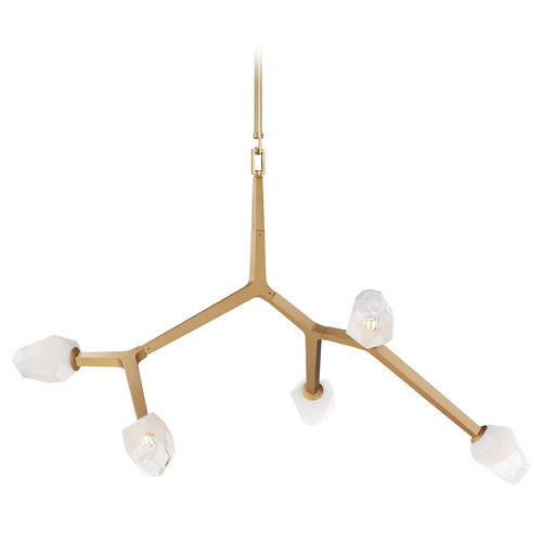 Blossom 5-Light LED Pendant in Natural Aged Brass by ET2 Lighting