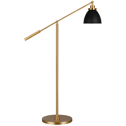 Wellfleet Dome Floor Lamp in Black & Brass by Visual Comfort Studio