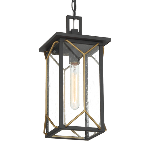 Hillside Manor Outdoor Hanging Light in Coal & Gold by Minka Lavery