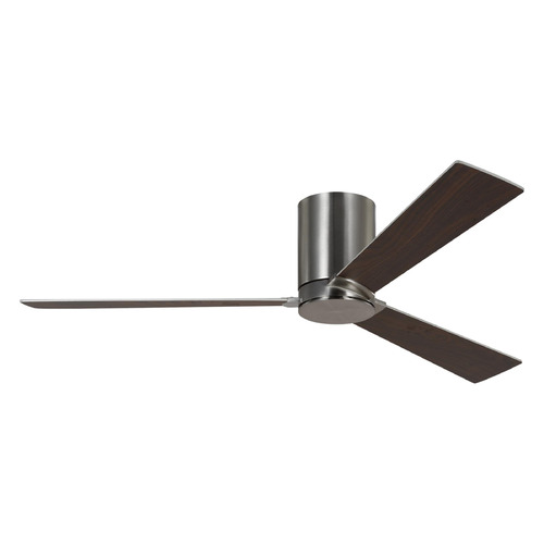 Visual Comfort Fan Collection Visual Comfort Fan Collection Rozzen 52 Hugger Brushed Steel Ceiling Fan Without Light 3RZHR52BS