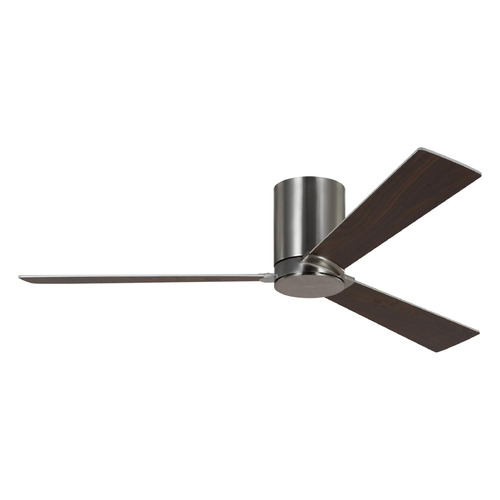 Visual Comfort Fan Collection Rozzen 52 Hugger Brushed Steel Ceiling Fan Without Light