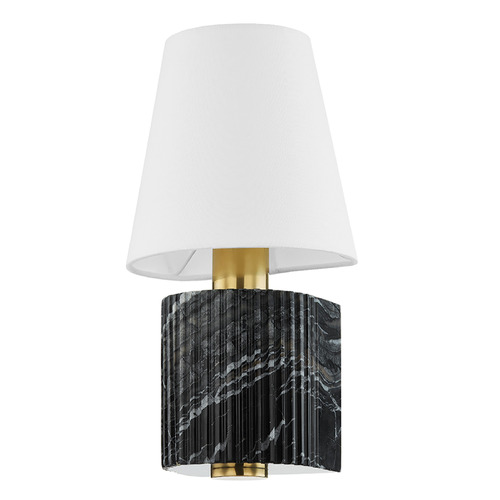 Corbett Lighting Corbett Lighting Aden Vintage Brass & Black Marble LED Sconce 426-16-VB/BM