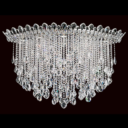 Schonbek Worldwide Lighting Trilliane Strands Polished Stainless Steel Flushmount Light