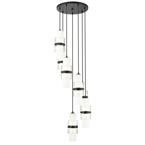 Z-Lite Cayden Matte Black Multi-Light Pendant with Cylindrical Shade