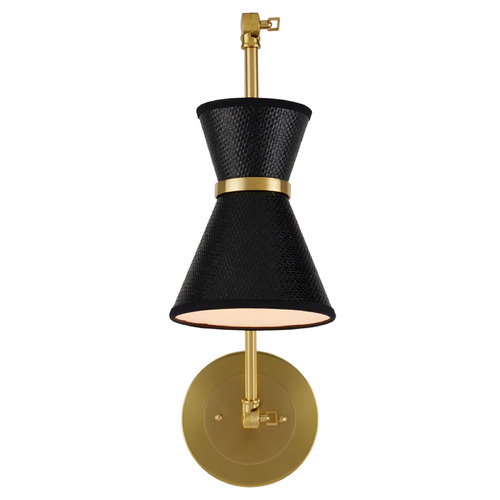 Currey and Company Suzanne Duin Avignon Polished Brass / Black LED Swing Arm Lamp