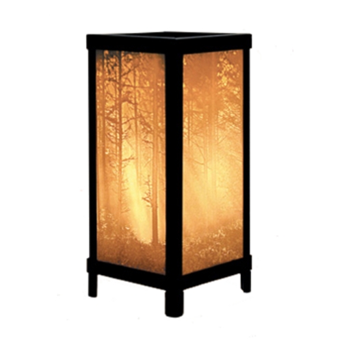 Porcelain Garden Lighting Woodland Sunbeams Porcelain Lithophane Accent Lamp LT-02