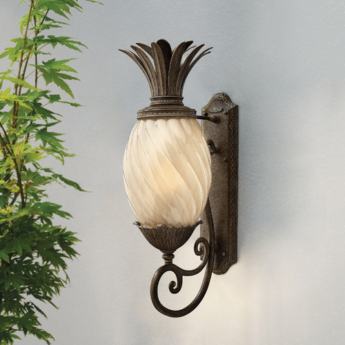 Hinkley 28-Inch Pearl Bronze Pineapple Outdoor Wall Light 2124PZ