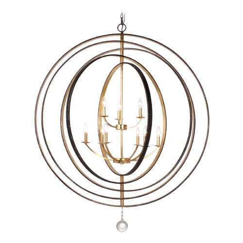 Crystorama Lighting Luna English Bronze, Antique Gold Pendant Light