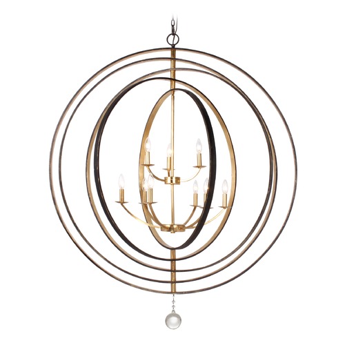 Crystorama Lighting Crystorama Lighting Luna English Bronze, Antique Gold Pendant Light 587-EB-GA