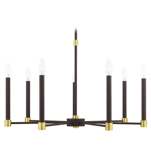 Livex Lighting Livex Lighting Karlstad Bronze with Satin Brass Accents Chandelier 46887-07