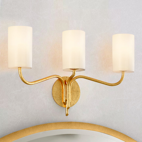 Troy Lighting Juniper Textured Gold Leaf Bathroom Light by Troy Lighting B7493-GL