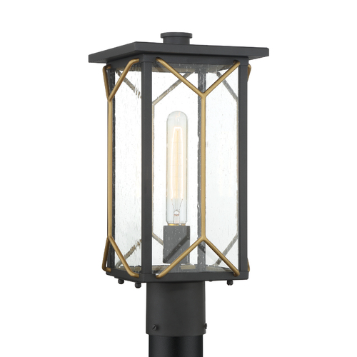 Hillside Manor Outdoor Post Light in Coal and Gold by Minka Lavery