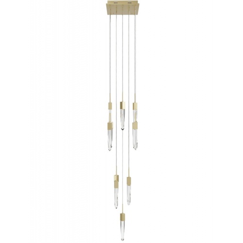 Avenue Lighting Original Aspen Brushed Brass LED Multi-Light Pendant with Rectangle Shade