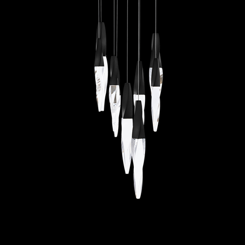 Schonbek Beyond Kindjal LED 9-Light Pendant in Black by Schonbek Beyond BPD13209-BK