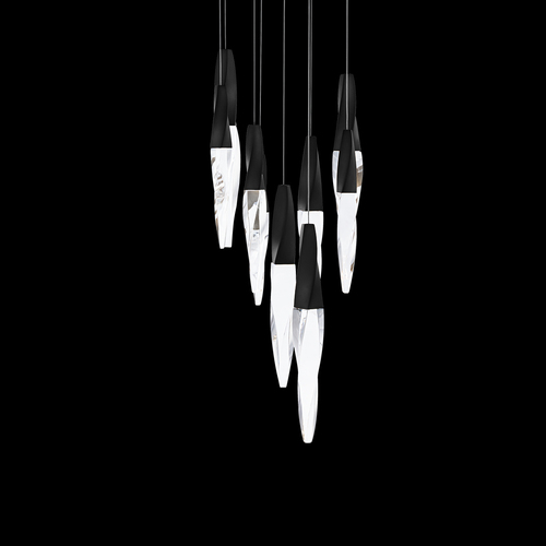 Kindjal LED 9-Light Pendant in Black by Schonbek Beyond
