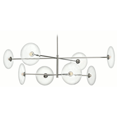 Visual Comfort Signature Collection Ian K. Fowler Calvino Radial Chandelier in Nickel by VC Signature S5694PNCG