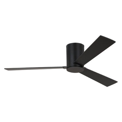 Visual Comfort Fan Collection Visual Comfort Fan Collection Rozzen 52 Hugger Midnight Black Ceiling Fan Without Light 3RZHR52MBK