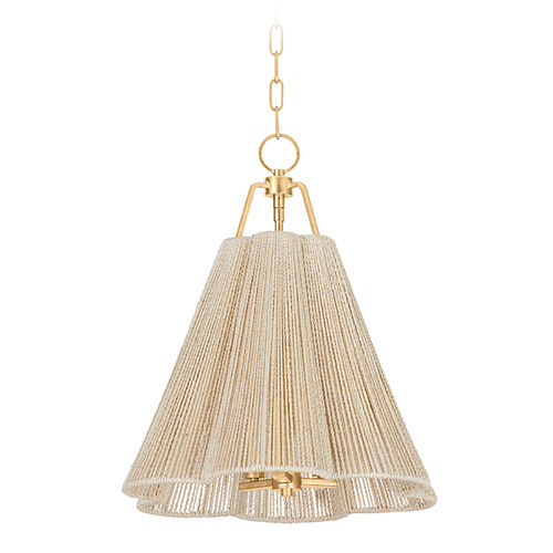 Troy Lighting Sonoma Vintage Gold Leaf LED Pendant Light with Scalloped Shade