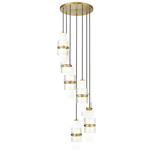 Z-Lite Cayden Modern Gold Multi-Light Pendant with Cylindrical Shade
