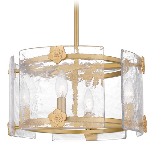 Quoizel Lighting Jolie Light Gold Pendant Light with Drum Shade