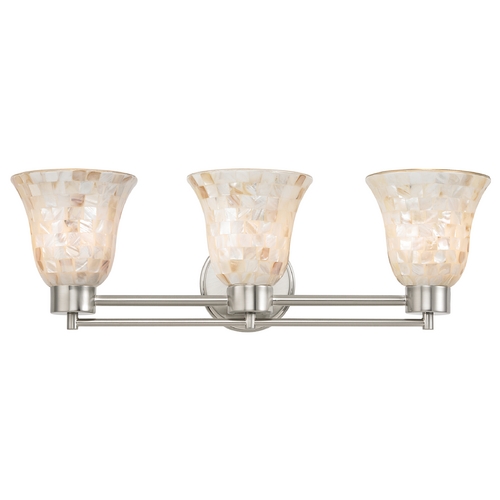 Design Classics Lighting Bathroom Light with Mosaic Glass in Satin Nickel Finish 703-09 GL9222-M