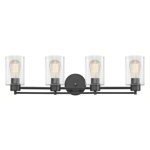 Design Classics Lighting Industrial Seeded Glass Bathroom Light Black 4 Lt 704-07 GL1041C