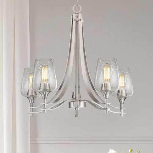 Towne 25-Inch Chandelier in Brushed Nickel by Quoizel Lighting