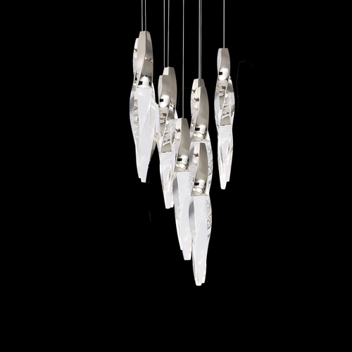 Kindjal LED 9-Light Pendant in Polished Nickel by Schonbek Beyond