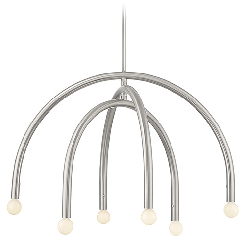 30-Inch Wide Chandelier in Brushed Nickel by Meridian