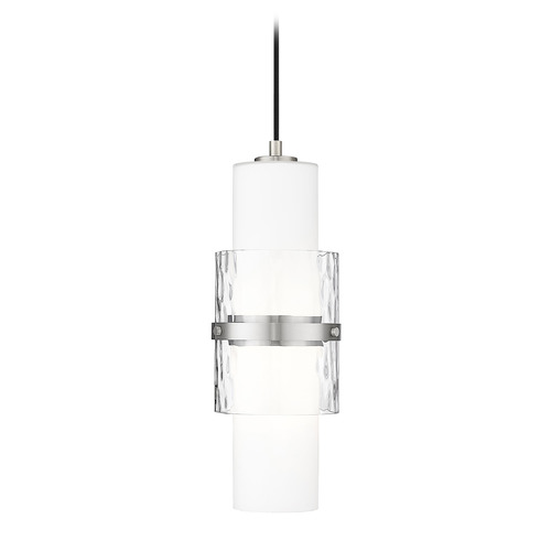 Z-Lite Cayden Brushed Nickel Mini-Pendant Light with Cylindrical Shade