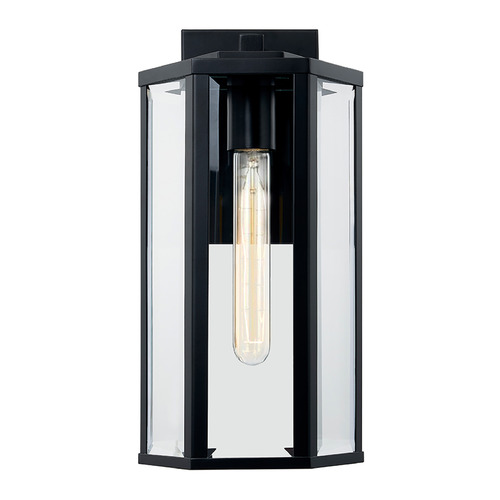 Justice Design Group Justice Design Edgeworth Small Outdoor Wall Sconce FSN-7671W-CLER-MBLK