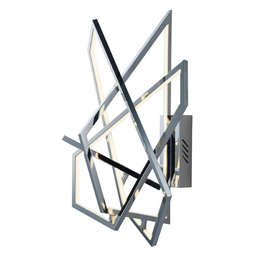 Trapezoid LED Wall Sconce in Polished Chrome by ET2 Lighting