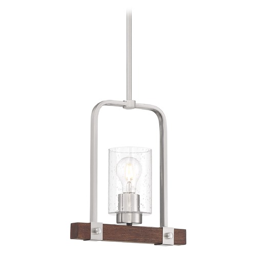 Nuvo Lighting Arabel Brushed Nickel & Nutmeg Wood Pendant by Nuvo Lighting 60/6965