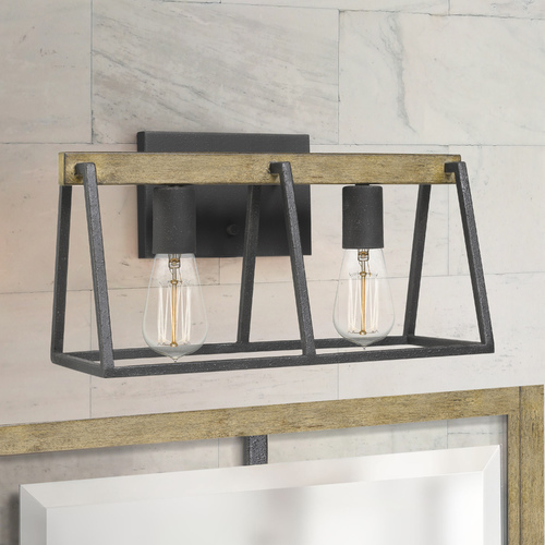 Brockton Grey Ash Retro 2-Light Bathroom Light by Quoizel Lighting