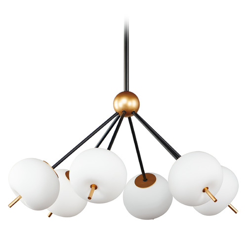 Quest 6-Light LED Pendant in Black & Gold by ET2 Lighting