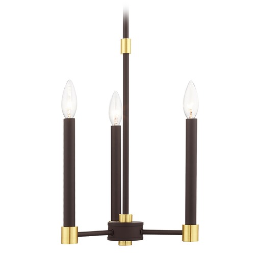 Livex Lighting Livex Lighting Karlstad Bronze with Satin Brass Accents Mini-Chandelier 46883-07