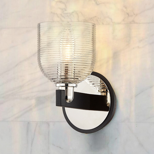 Munich Carbide Black & Polished Nickel Sconce by Troy Lighting