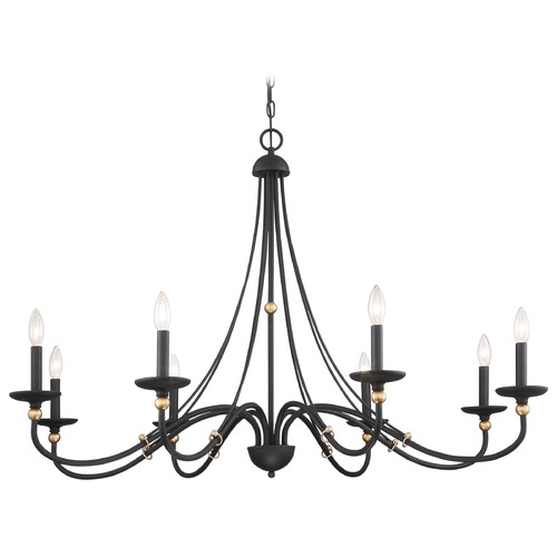Westchester County Sand Coal with Skyline Gold Leaf Chandelier by Minka Lavery