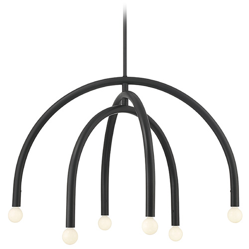 30-Inch Wide Chandelier in Matte Black by Meridian