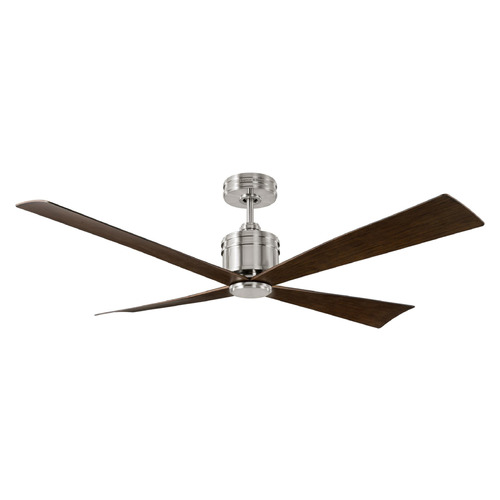 Visual Comfort Fan Collection Visual Comfort Fan Collection Launceton 56 Brushed Steel Ceiling Fan Without Light 4LNCR56BS