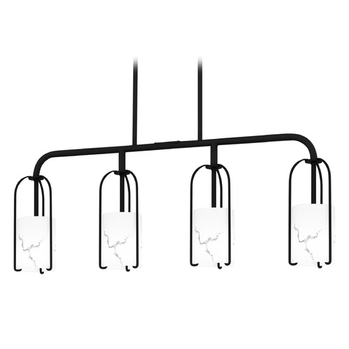 Quoizel Lighting Fairbanks Matte Black Island Light with Cylindrical Shade