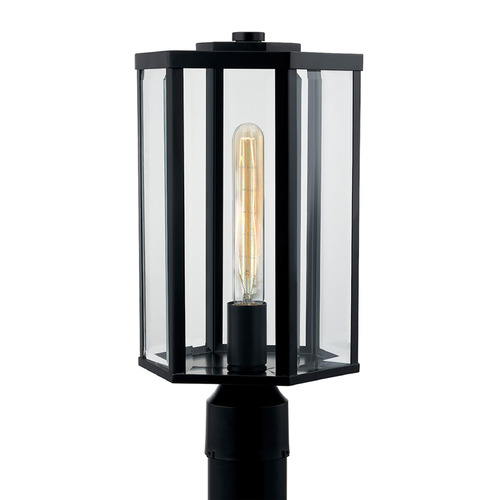 Justice Design Group Justice Design Edgeworth Medium Outdoor Post Light FSN-7673W-CLER-MBLK