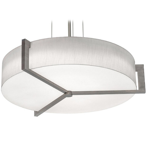 Afx Lighting Apex Satin Nickel Pendant Light with Drum Shade