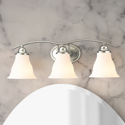 Trinity Bathroom Light in Brushed Nickel by Progress Lighting